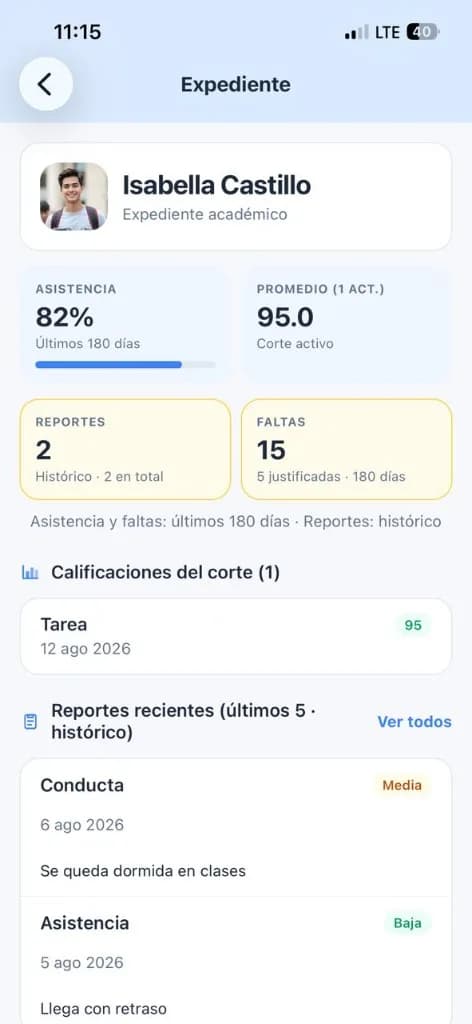 Expediente académico del alumno